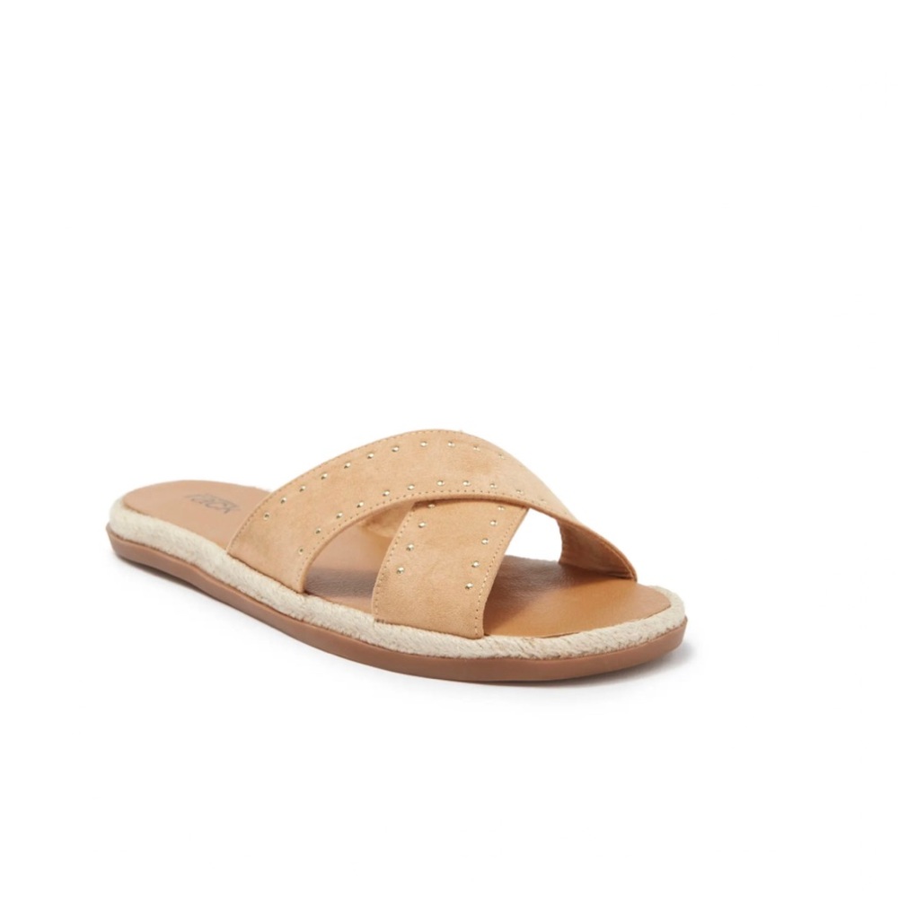 Espadrille Slide Sandal-Tan/Cashew
